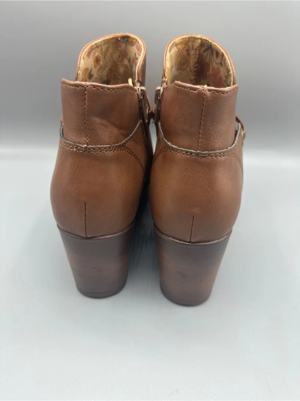 BOC By Born Faux Leather Zip Wedges Boots Women’s Size 9.5M Brown